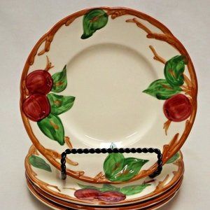 Franciscan Earthenware Hand Painted Set of 4 - 6 3/8" Bread & Butter Plates USA